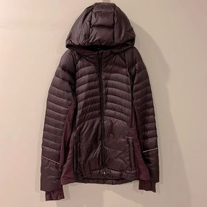 Lululemon Down With It hooded jacket, Wine, Women’s size 12, preloved